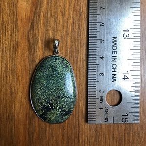 Gorgeous Turquoise pendant open back. Silver